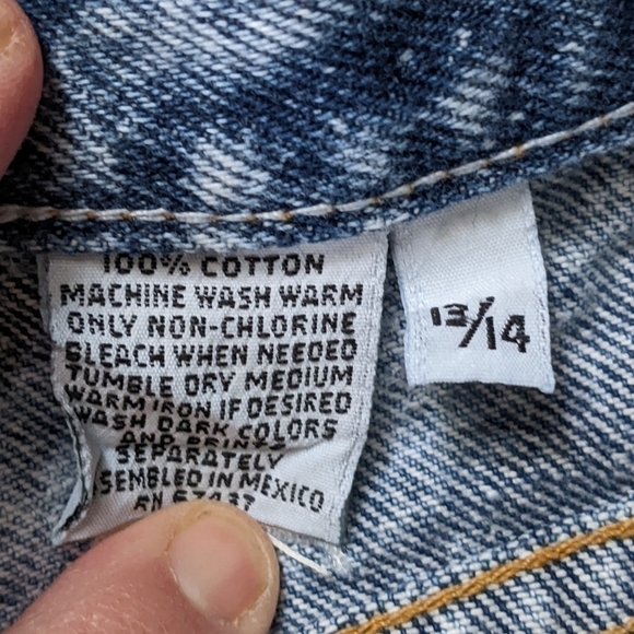 Vintage 1980s Acid Washed High Waisted Jeans Cropped Frayed Hem Size 13/14 - Picture 5 of 6